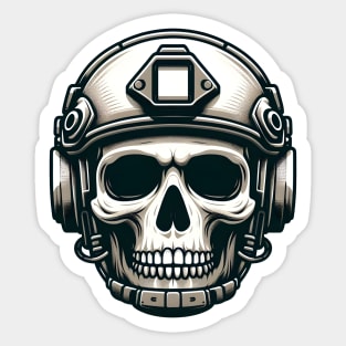 Tactical Skull Dominance Tee: Where Strength Meets Edgy Elegance Sticker